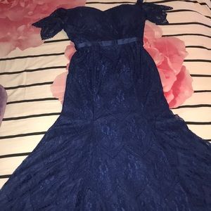 Long lace off the shoulder Formal dress
